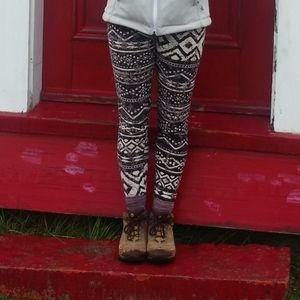 | J & K Purple | Asymmetrical Patterned Leggings